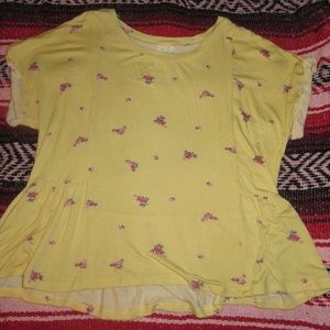 worn once YELLOW FLORAL BLOUSE